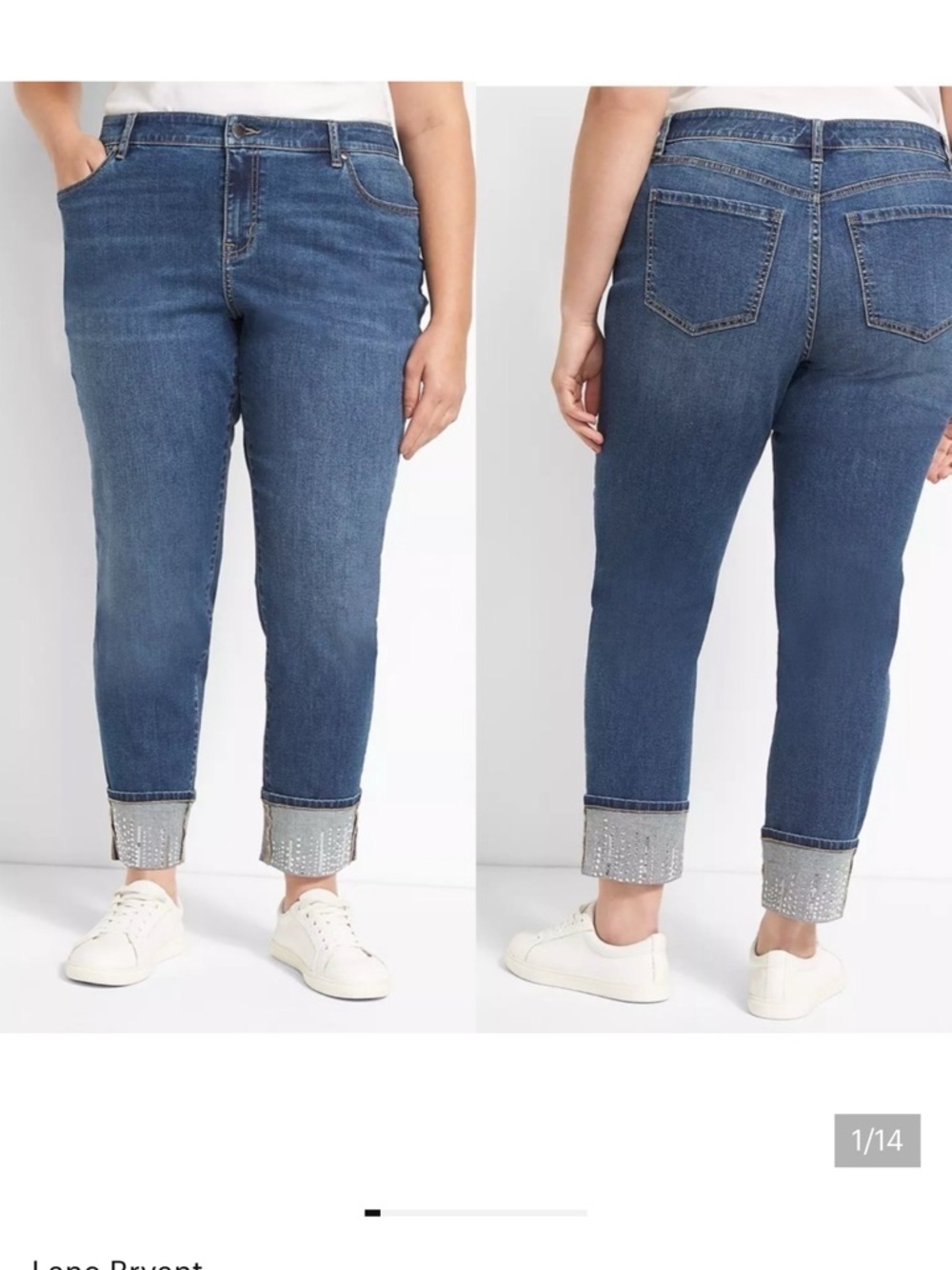 Lane Bryant | medium wash cuffed denim jeans Sz 16